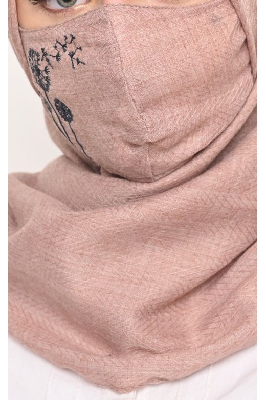 Hijab Segi 4 Voal Zaffron Dandelion Rosybrown (Hijab Only) 